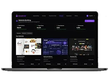 Dashboard of the LocalBizAI platform